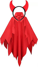 Load image into Gallery viewer, Women Devil Horns and Red Cape Costume for Fancy Dress Parties
