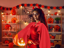 Load image into Gallery viewer, Women Devil Horns and Red Cape Costume for Fancy Dress Parties
