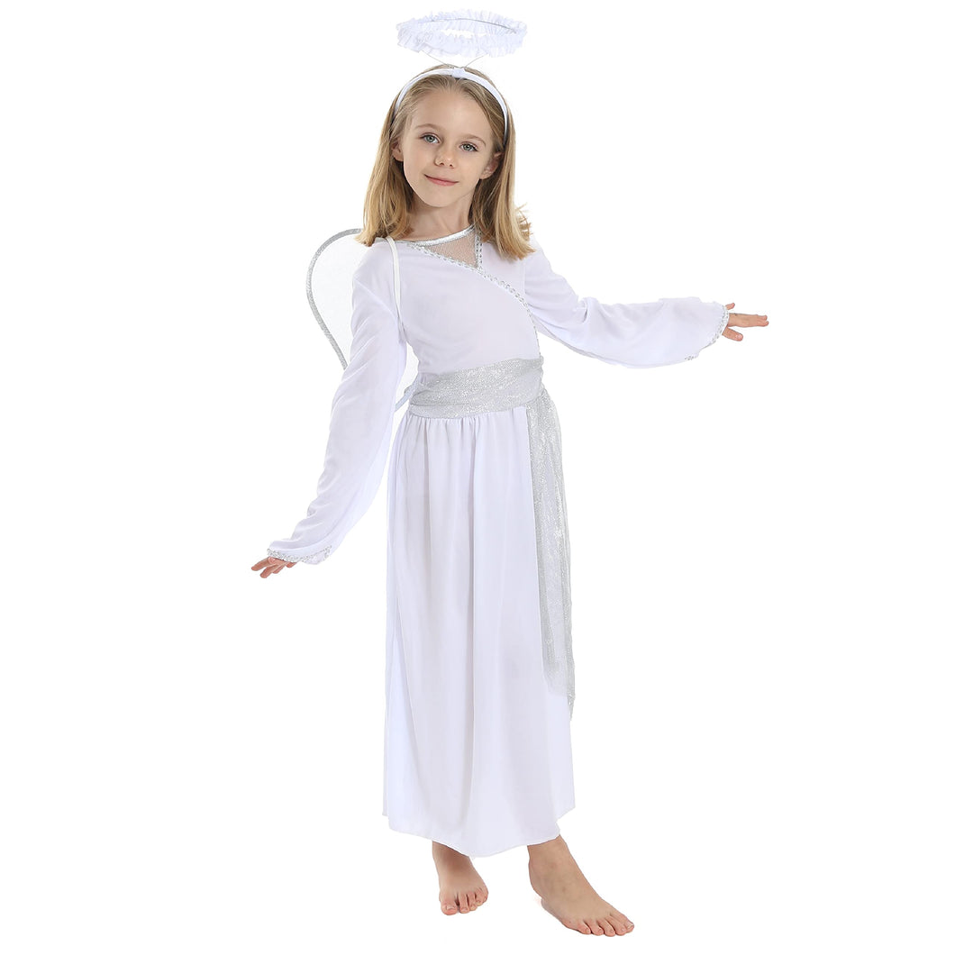 Kids White Angel Costume -Medium size