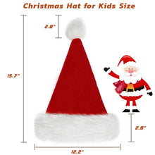 Load image into Gallery viewer, Christmas Classic Santa Hat for Kids Unisex Velvet Comfort Extra Thickness
