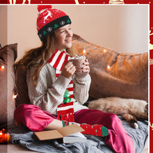 Load image into Gallery viewer, Christmas Hat and Scarf with lights and Christmas Crew Socks
