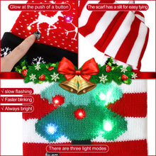 Load image into Gallery viewer, Christmas Hat and Scarf with lights and Christmas Crew Socks
