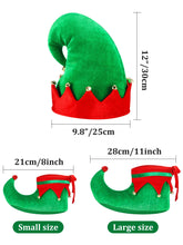 Load image into Gallery viewer, Christmas Santa Elf Shoes and Christmas Hat Accessory Set (21 cm/ 8 Inch)
