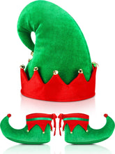 Load image into Gallery viewer, Christmas Santa Elf Shoes and Christmas Hat Accessory Set (21 cm/ 8 Inch)
