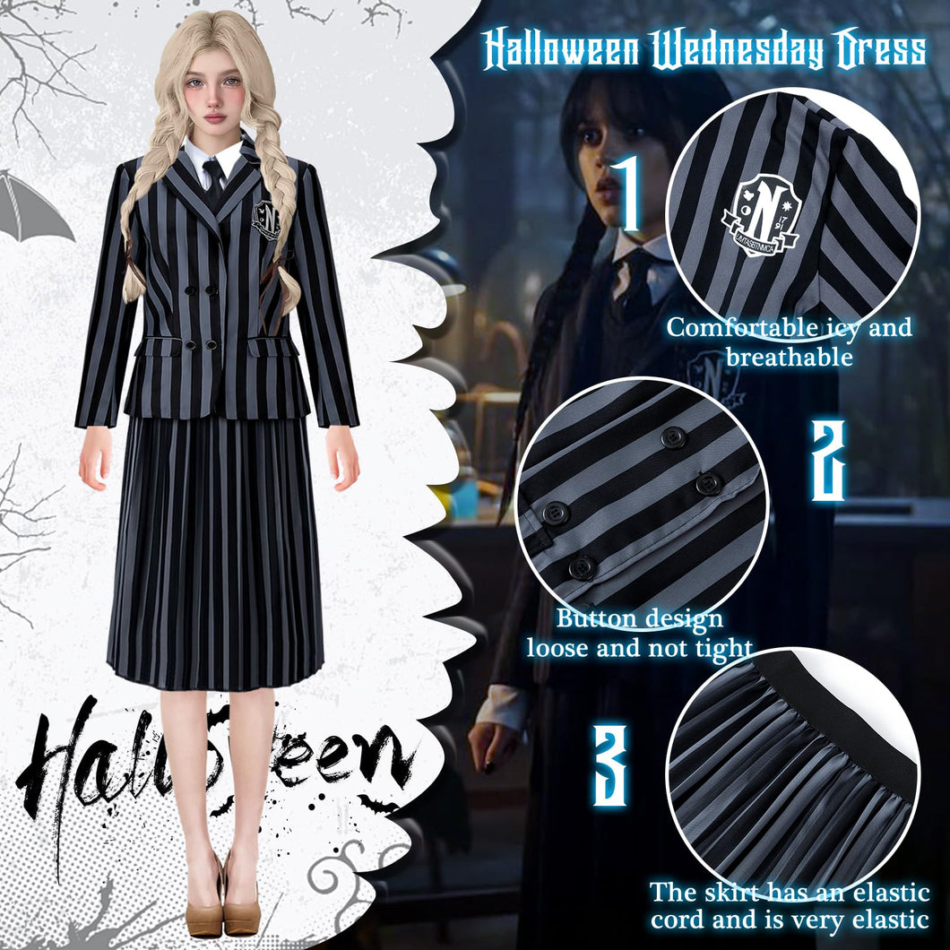 Wednesday Addams Costume fancy dress for Women, (XL)