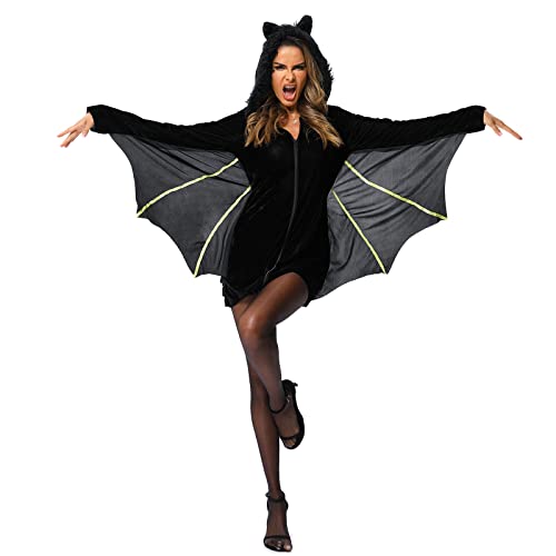 Women's Animal Black Bat Wings Costume (Medium Size)
