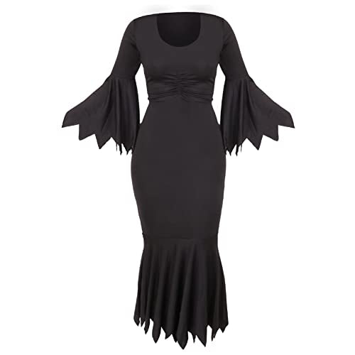 Ladies Black Gothic Dress - Perfect for Fancy Dress Events - Large Size