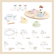 Load image into Gallery viewer, Nunukids 20 piece Wooden Tea Set (Teapot lid doesn&#39;t fit on properly)

