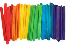 Load image into Gallery viewer, Coloured Lollipop Sticks, 300 Lolly Sticks, Craft Sticks, lolly pop sticks, Red, Green, Yellow, Blue And Orange 5 Colours
