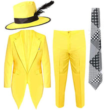 Load image into Gallery viewer, MENS 90S YELLOW SUIT WITH HAT THE MASK FANCY DRESS COSTUME. : XX-LARGE
