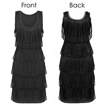 Load image into Gallery viewer, Black Deluxe Flapper Dress - (Large 14/16) - 1920&#39;s Party Dress
