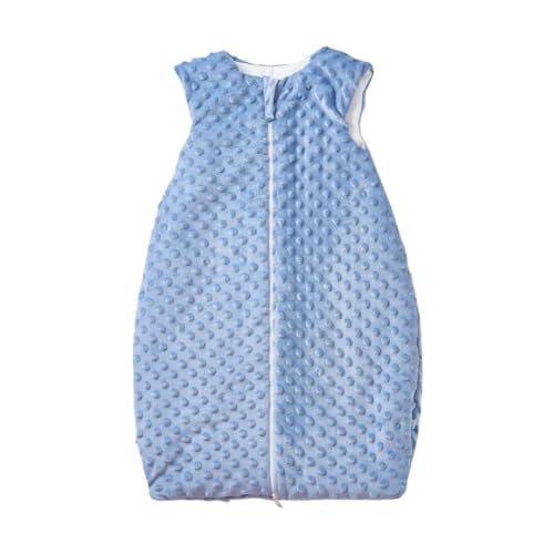 DocraShop Ltd Winter Baby Sleeping Bag (wearable) 2.5 tog, 6-12 months Soft & Snug for Warmth & Comfort (Blue Minky Dot pattern)