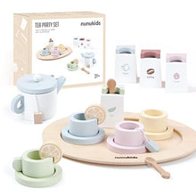 Load image into Gallery viewer, Nunukids 20 piece Wooden Tea Set (Teapot lid doesn&#39;t fit on properly)
