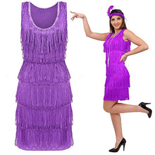 Load image into Gallery viewer, Purple Deluxe Flapper Dress - XX-Large (UK 18/20) - 1920&#39;s Party Dress
